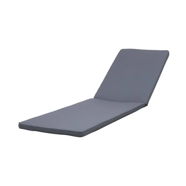 Noble House Nadine Outdoor Fabric Chaise Lounge Cushion in Dark Gray