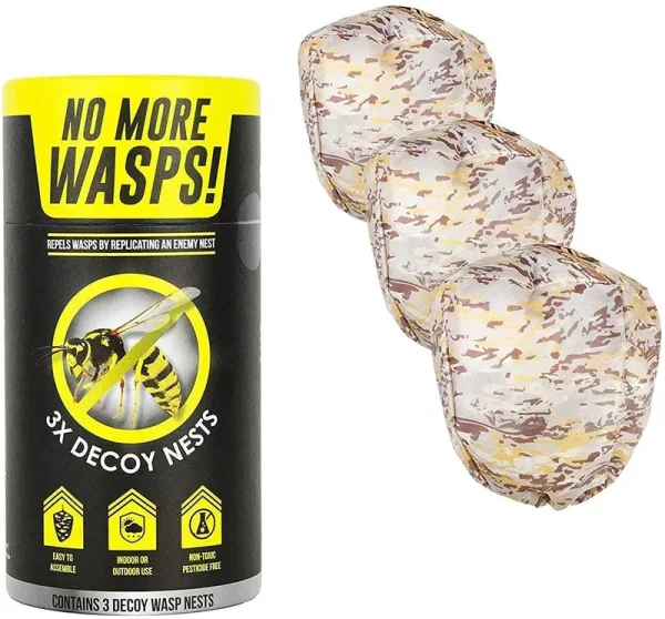 Luigi's Wasp Deterrent - Repel Wasps with A Fake Nest (3 Pack of Decoy Wasp Nests)