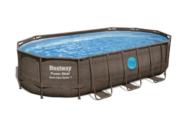 Bestway Power Steel Swim Vista 17ft x 10ft x 42" Oval Pool ,