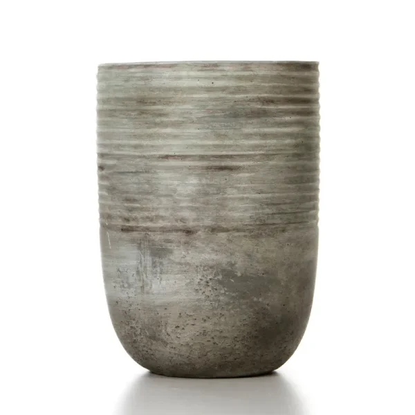 Hosley 7.5" Cement Mid Century Modern Grey Design Planter. Ideal Gift for Weddings Contemporary Decor Party Spa PTOO O3