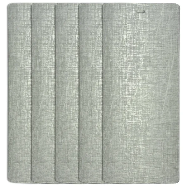 Dalix Silky Silver Vertical Blind Texture Slats Sliding Door 82.5 Qty 5 Pack