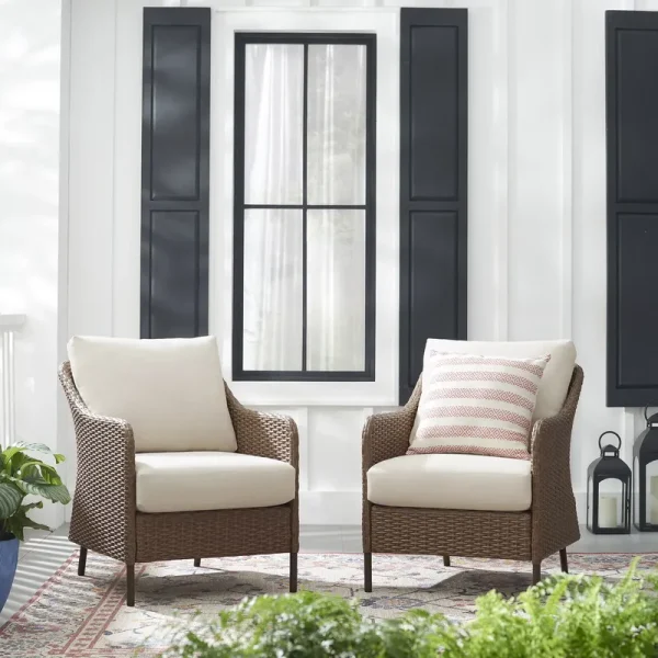 Mainstays Chelsea 2 - Piece Outdoor Wicker Chairs, 2 Pack