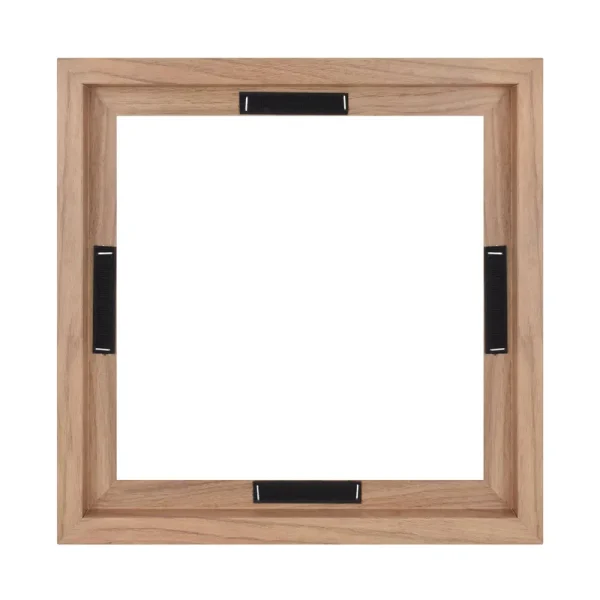 MCS Floating Canvas Frame, Art Frames for Canvas Paintings with Adhesive Fasteners and Hanging Hardware, Walnut Woodgrain, 12 x 12 inch