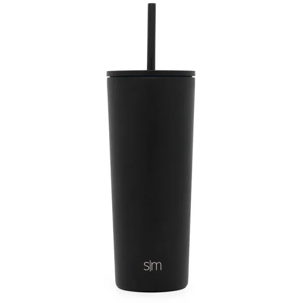 Simple Modern 24oz Insulated Stainless Steel Classic Tumbler with Straw Black