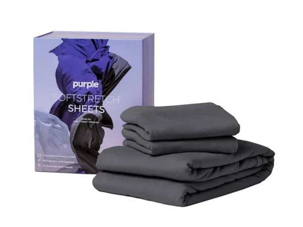 Purple SoftStretch Sheets, Stormy Grey, Full