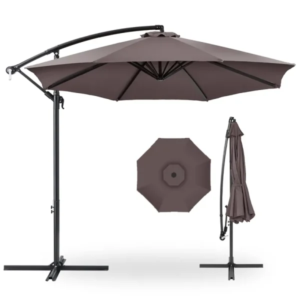 Best Choice Products Offset Hanging Outdoor Market Patio Umbrella with Easy Tilt Adjustment