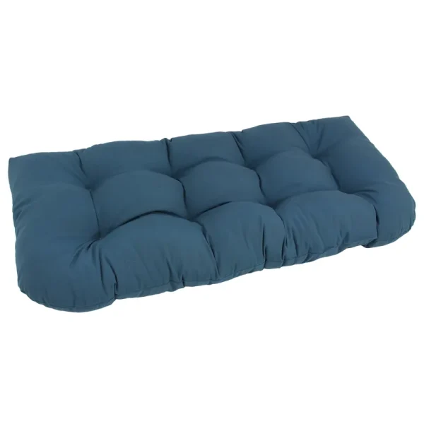 Blazing Needles 42 x 19 in. U-Shaped Twill Tufted Settee & Bench Cushion Indigo