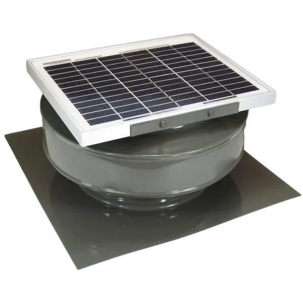 Active Ventilation 365 CFM Weatherwood Powder Coated 5-Watt Solar Powered Roof Mounted Exhaust Attic Fan