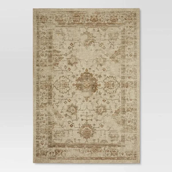 Threshold Vintage Distressed Area Rug, Tan