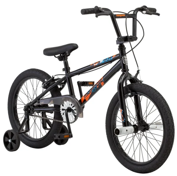 Mongoose Switch Kids Bike with Training Wheels. 18 in Wheels. Ages 5 - 9. Black
