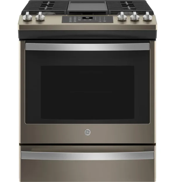 GE 30" Slide-In Front-Control Convection GAS Range with No Preheat Air Fry Slate