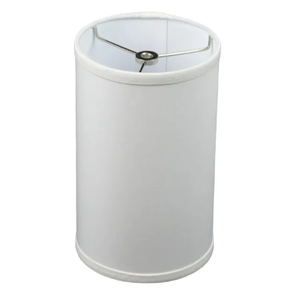 FenchelShades.com 7" Top Diameter x 7" Bottom Diameter 12" Height Fabric Drum Lampshade Spider Attachment (Linen Snow)