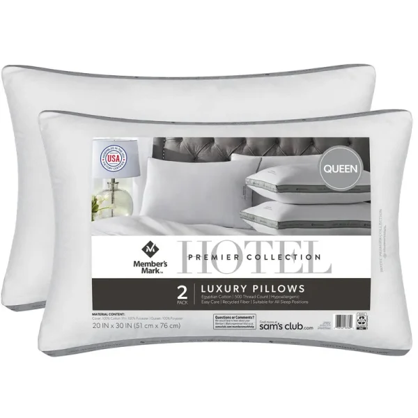 Member's Mark Hotel Premier Collection Queen Pillows (2 Pack)