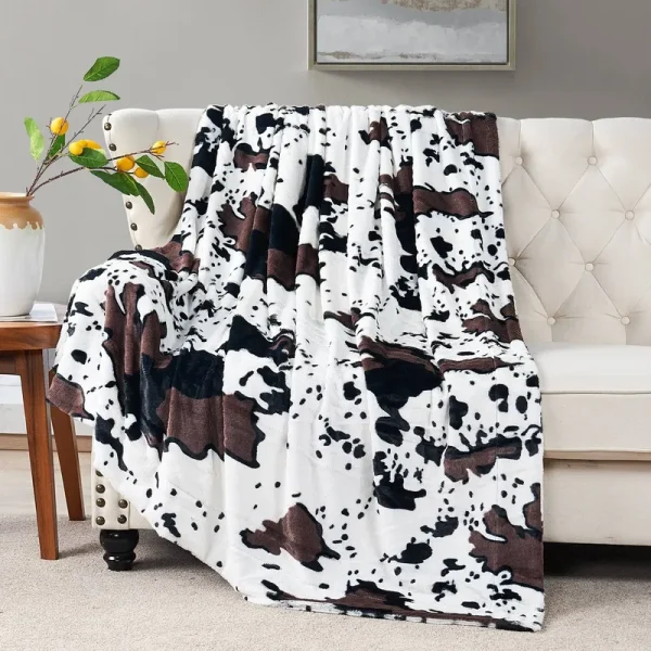 Double Sided Animal Throw - 50" x 60" - Cow