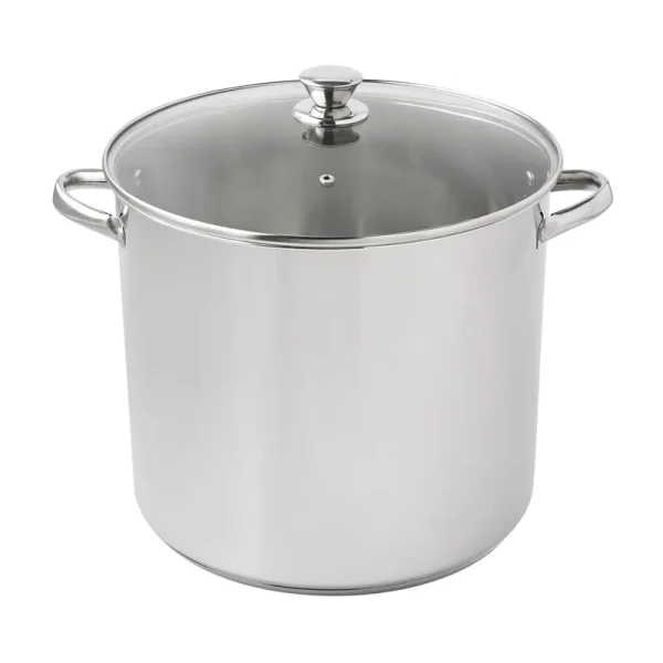 Mainstays Stainless Steel Stock Pot with Glass Lid - 20 qt