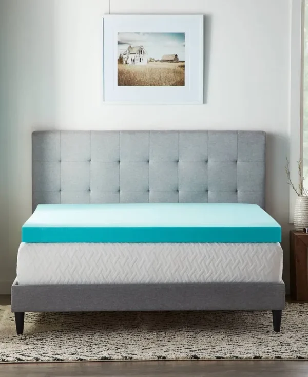 Dream Collection by Lucid 4" Gel Memory Foam Twin Mattress Topper Blue