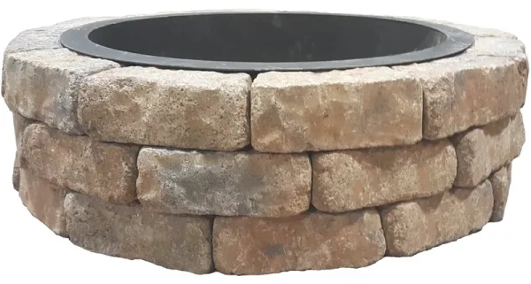 Lowe's Natura Wall Fire Pit Kit 43.5-in L x 43.5-in W x 12.5-in H Sahara Sand Concrete Fire Pit Kit in Brown | 17H07FPKSS