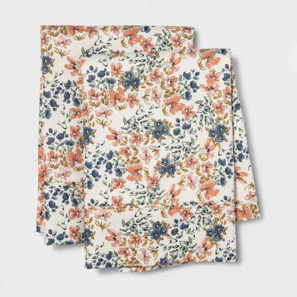 King 400 Thread Count Printed Pattern Performance Pillowcase Set Ditsy Floral - Threshold