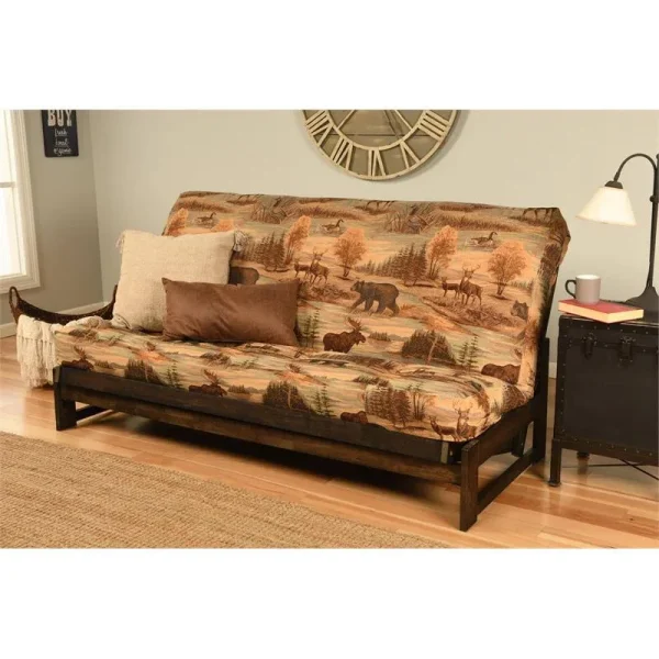 Pemberly Row Full-Size Futon Cover in Canadian Multi-Color Fabric