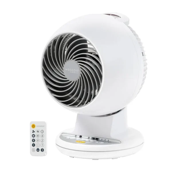 Woozoo Compact Oscillating Air Circulator Fan with Remote White
