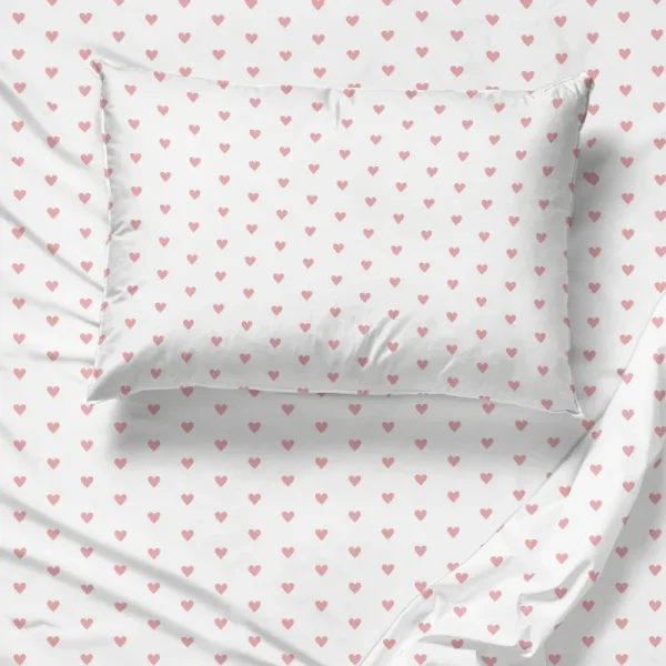 Saturday Park Pink Hearts 100% Organic Cotton Twin Sheet Set