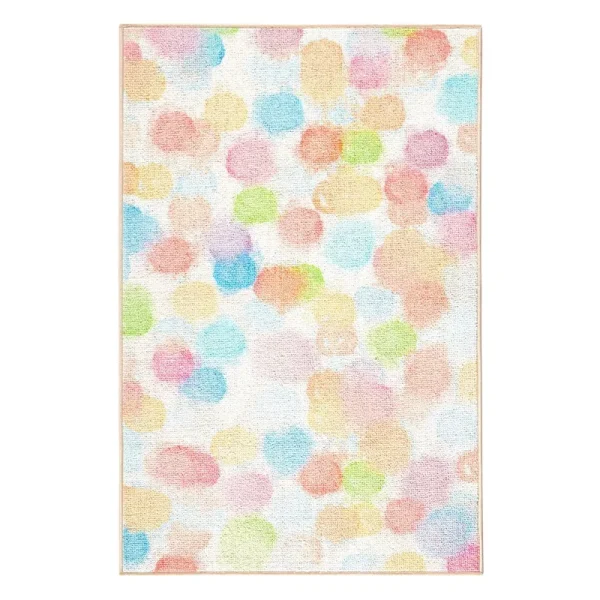 Mainstays Paint Dots Washable Area Rug - Multicolor - 35.43 x 55.12 in