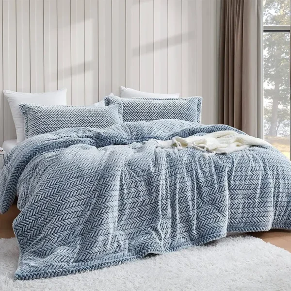 Cozy Peaks - Coma Inducer Oversized Comforter Set - Chevron Frosted Navy - Twin XL