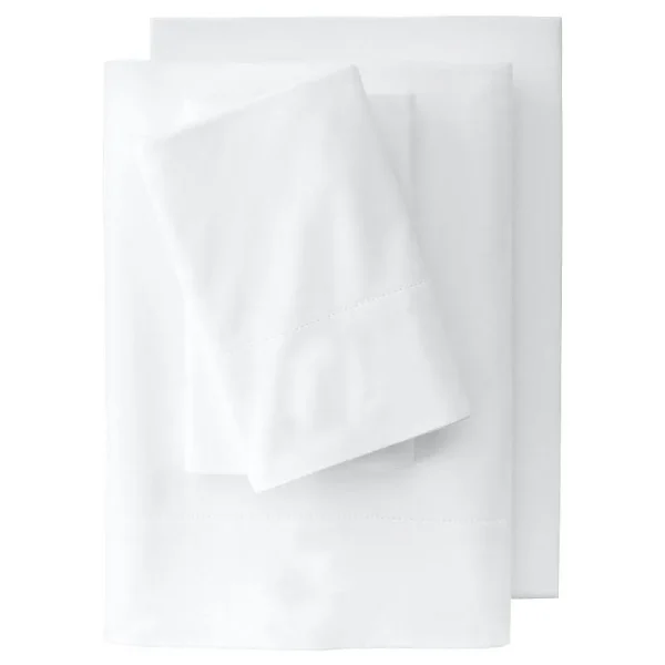 Lands' End Supima Flannel Sheet Set or 2-Pack Pillowcase Set, White, TwinXL Set
