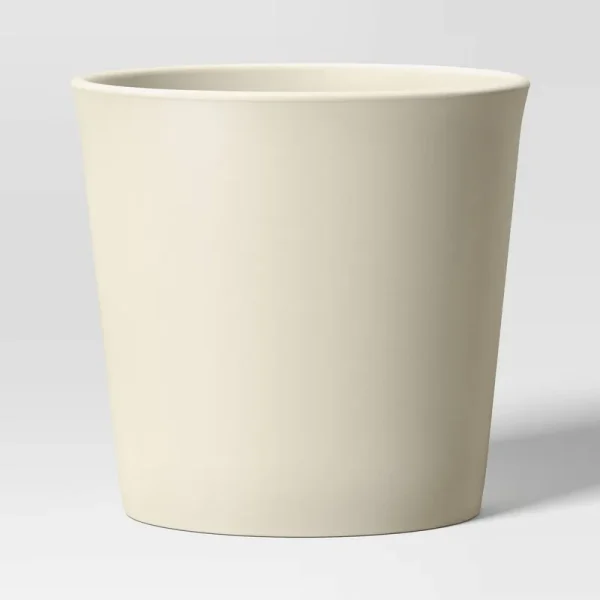 Aesthetic Plastic Indoor Outdoor Planter Pot Sour Cream 10.6"x10.6" - Threshold