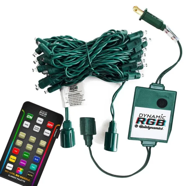 Set of 50 RGB Color Changing 5mm LED Mini Lights with 4in Spacing