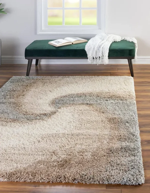 Soft Touch Shag 9x12 Brown Abstract Large Area Rug