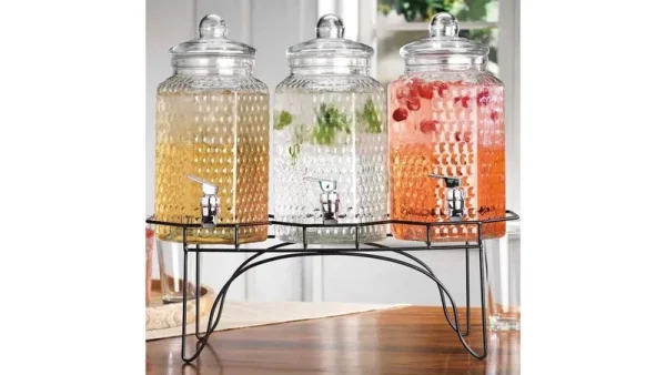 Home Essentials 1gal. Triple Dispenser on Rack