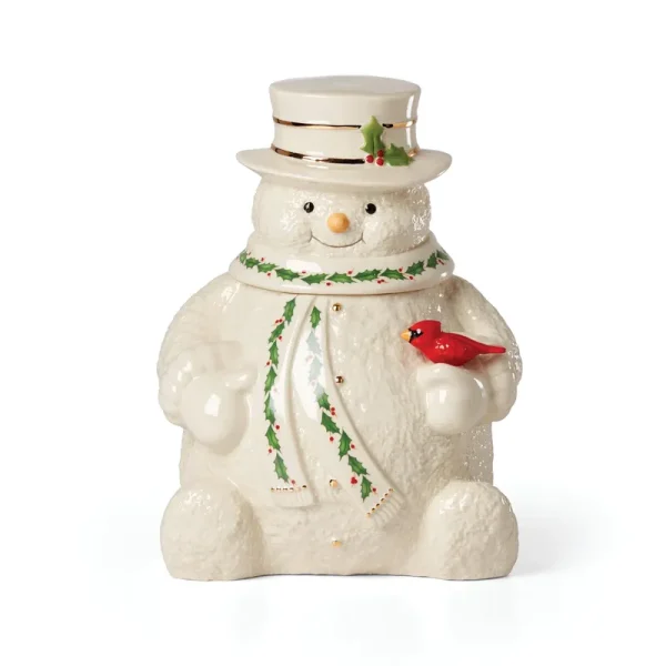 Lenox Happy Holly Days Snowman Cookie Jar