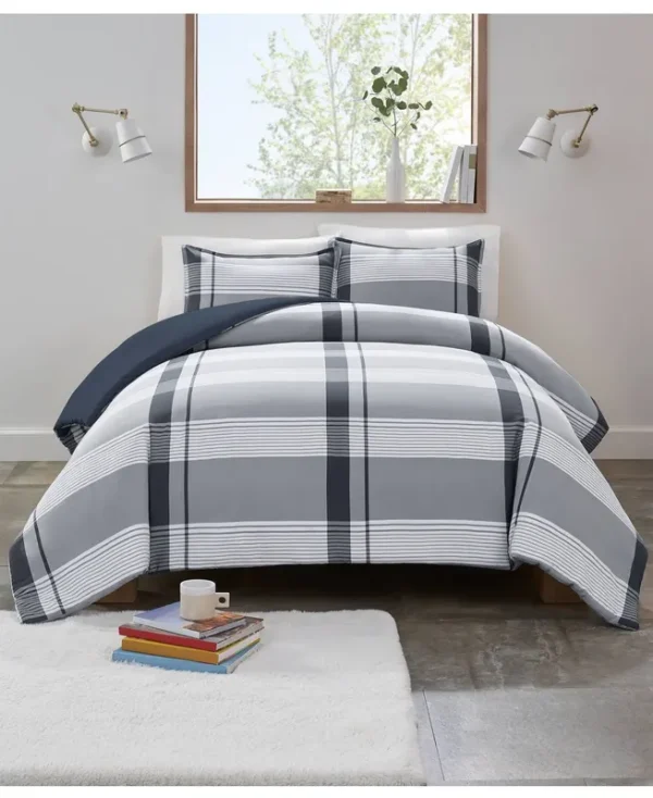 Ugg Devon Reversible 3-Pc. Ocean Plaid Comforter Set, Full/Queen - Ocean Plaid