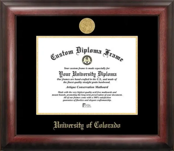 University of Colorado Boulder Gold Embossed Diploma Frame