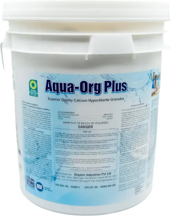 Aqua-Org Plus Calcium Hypochlorite Chlorine Pool Shock 55 lbs