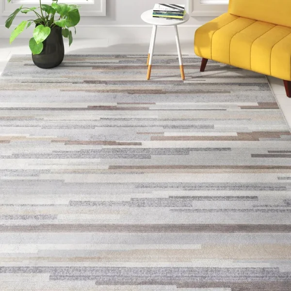 Warlick Gray/Tan/White Area Rug Union Rustic Rug Size: Rectangle 53