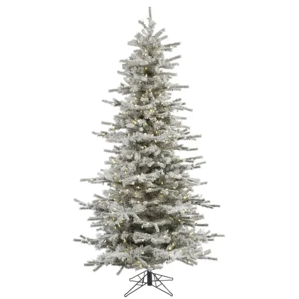 Flocked Slim Fir Artificial Christmas Tree Size: 8.5' H