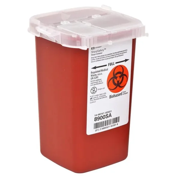 Covidien Sharps 1 Quart Sharps Container Flip Top