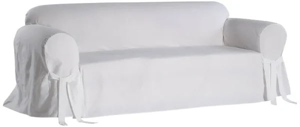 Classic Slipcovers White Twill Sofa Slipcover