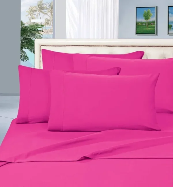 Elegant Comfort 1500 Thread Count Wrinkle & Fade Resistant Egyptian Quality Ultra Soft Luxurious 2-Piece Pillowcases, King size, Hot Pink