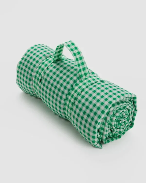Baggu - Puffy Picnic Blanket - Green Gingham