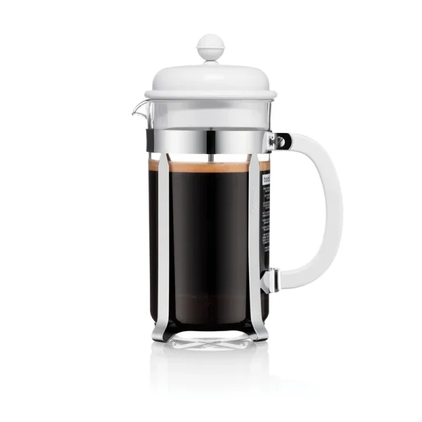 Bodum 34oz Caffettiera French Press Coffeemaker, Plastic, White, Size: 34 oz