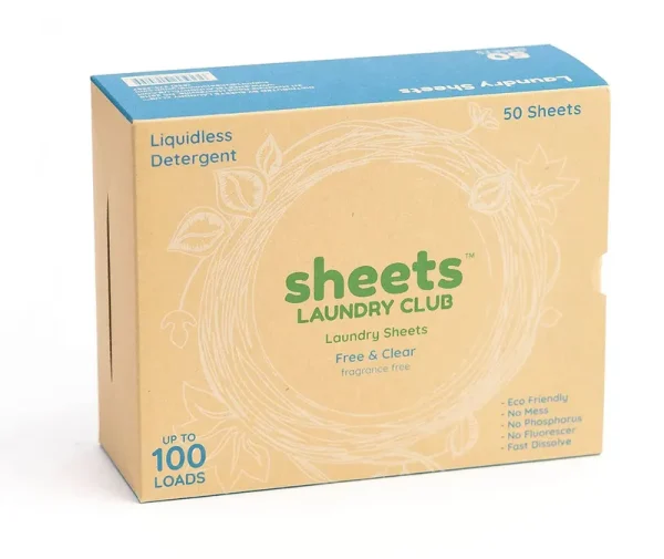 Sheets Laundry Club Laundry Sheets, Free & Clear - 50 sheets