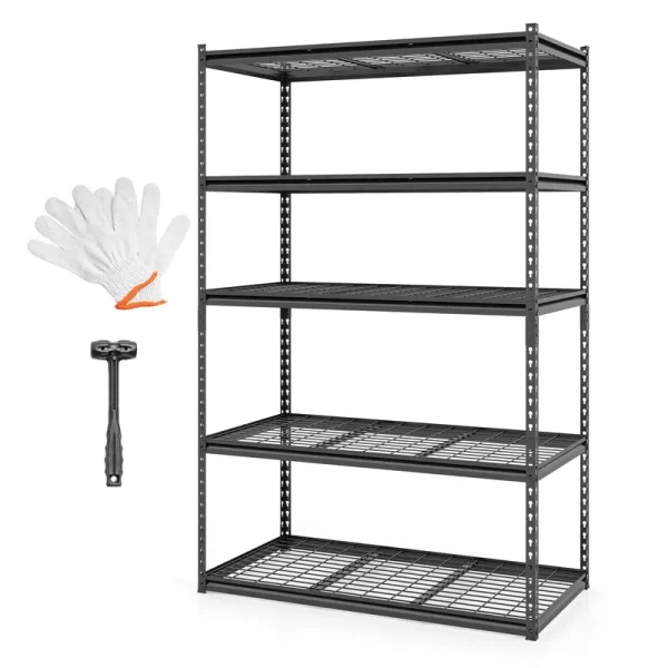 Tangkula 5-Tier Metal Storage Shelves(48"L x 24"W x 72"H)