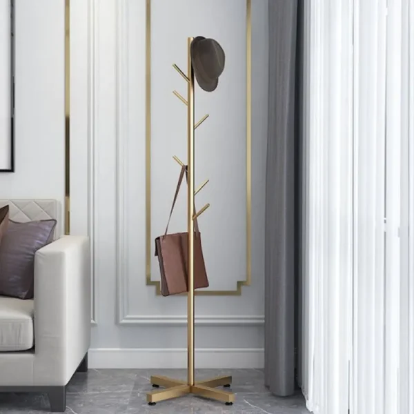Dianthe Modern Free-Standing Metal Coat Rack w/7 Hooks Rebrilliant Color: Gold