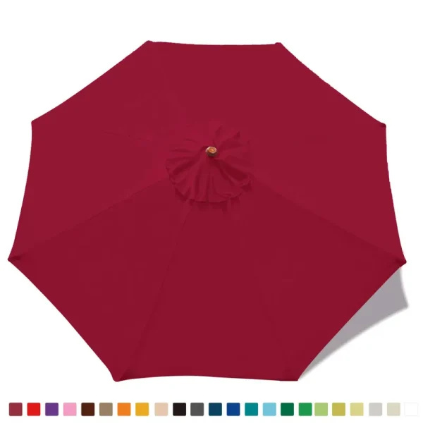 Patio Umbrella 9 ft Replacement Canopy for 8 Ribs-burgundy by MASTERCANOPY