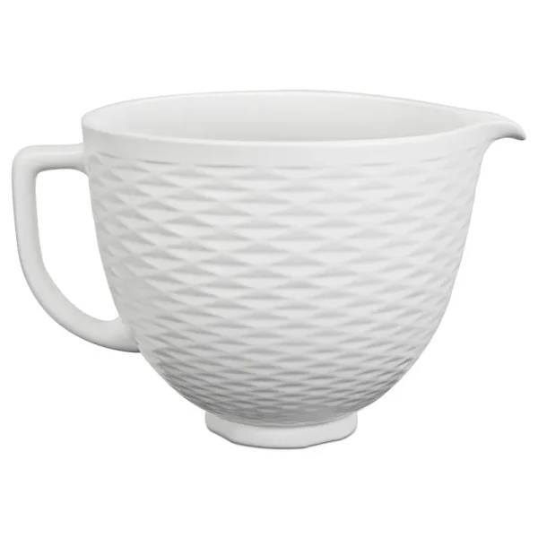 KitchenAid 5 Quart Textured Ceramic Bowl, White