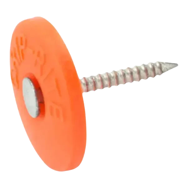 Grip-Rite 7/8 in Plastic Round Cap Nails, Ring Shank, Electrogalvanized, 2,000-Count Box (PRC-78)