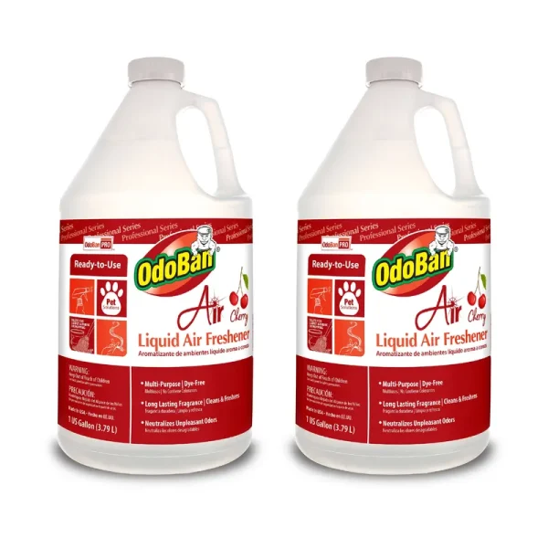 OdoBan Professional Series Ready-to-Use Air Cherry Liquid Air Freshener, 2-Pack, 1 Gallon Each, Cherry Scent